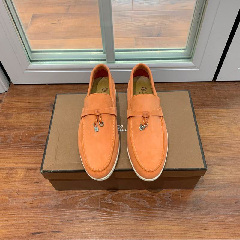 Loro Piana Mustard Orange Suede Loafers