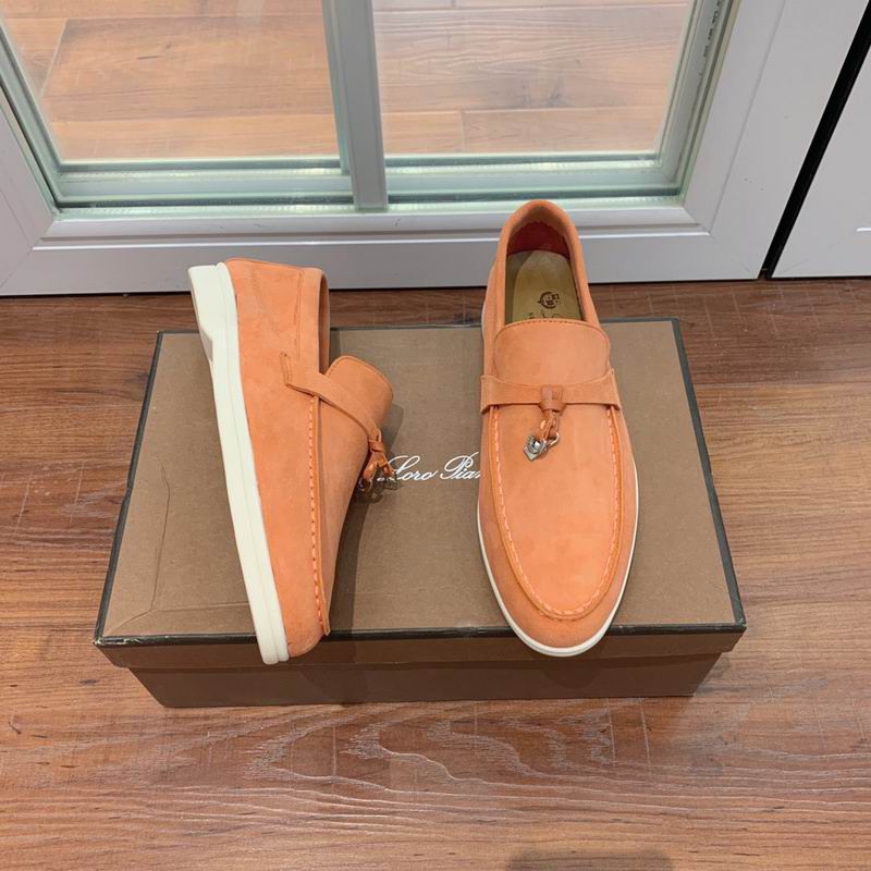 Loro Piana Mustard Orange Suede Loafers