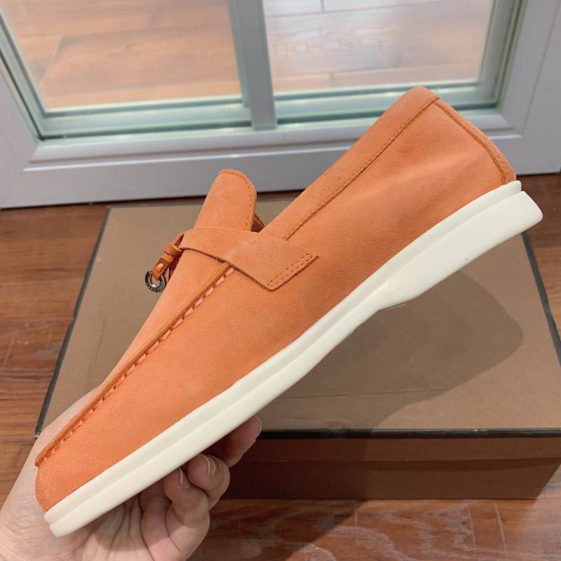 Loro Piana Mustard Orange Suede Loafers