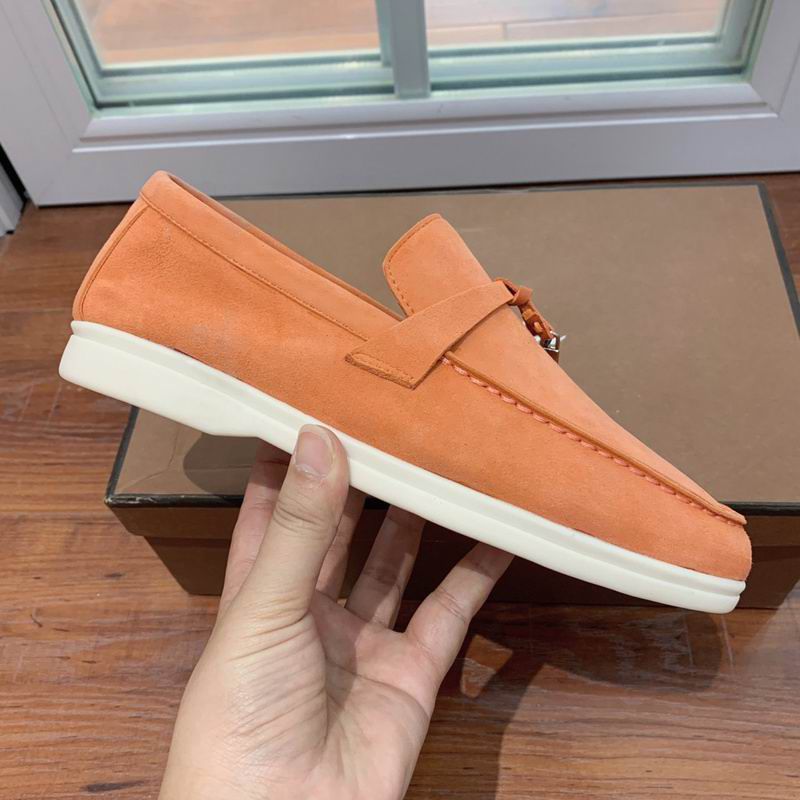 Loro Piana Mustard Orange Suede Loafers