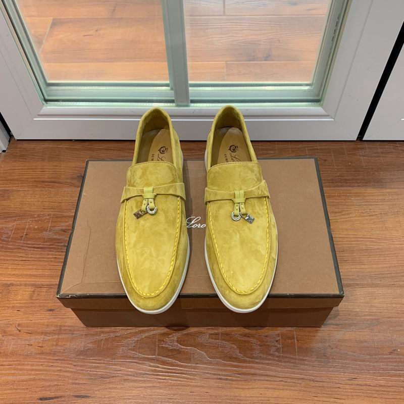 Loro Piana Mustard Yellow Suede Loafers