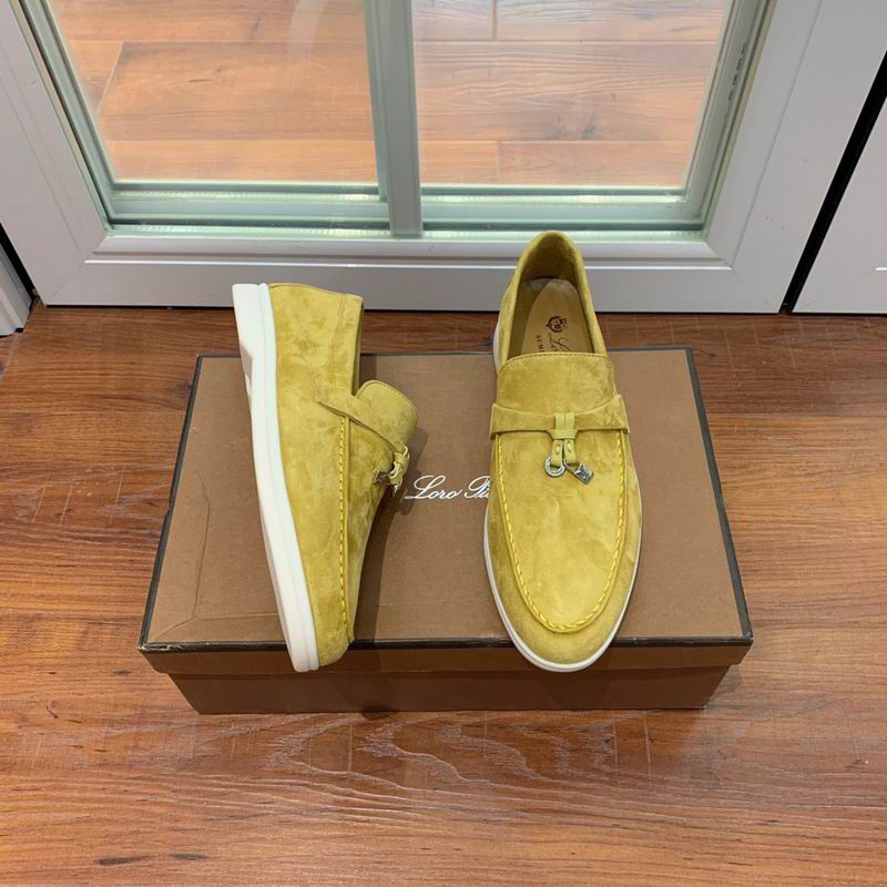 Loro Piana Mustard Yellow Suede Loafers