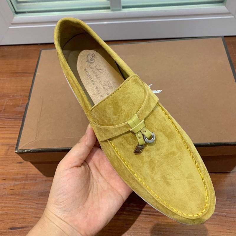 Loro Piana Mustard Yellow Suede Loafers