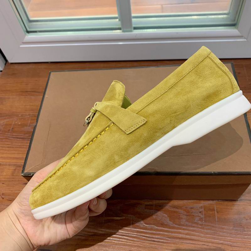 Loro Piana Mustard Yellow Suede Loafers