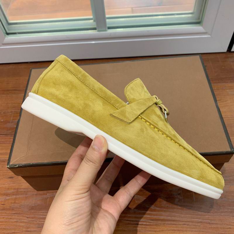 Loro Piana Mustard Yellow Suede Loafers