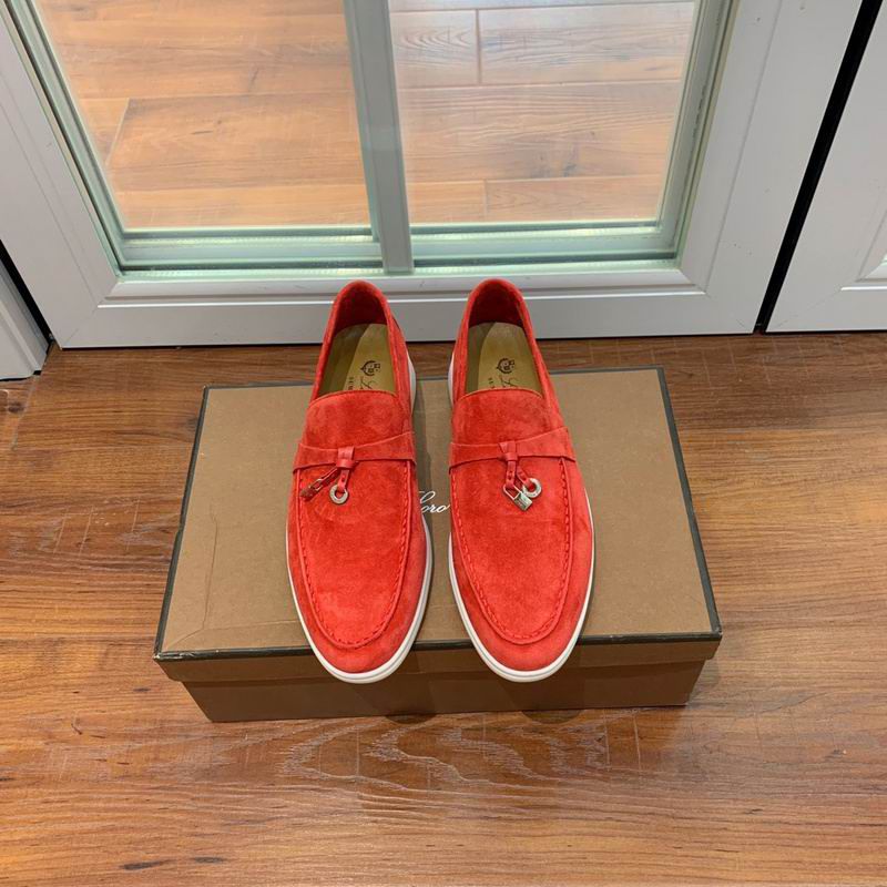 Loro Piana Red Suede Loafers