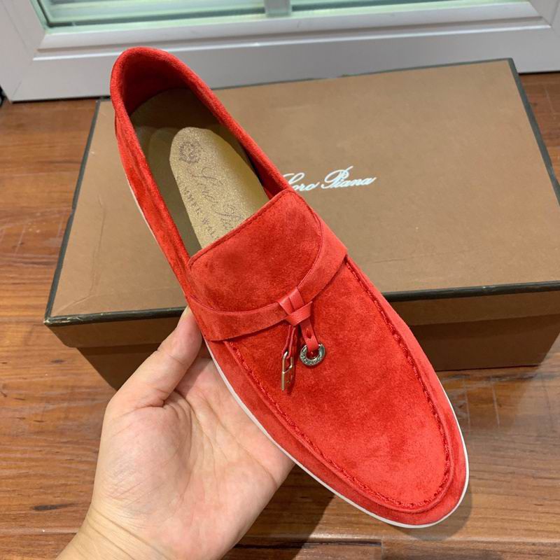 Loro Piana Red Suede Loafers