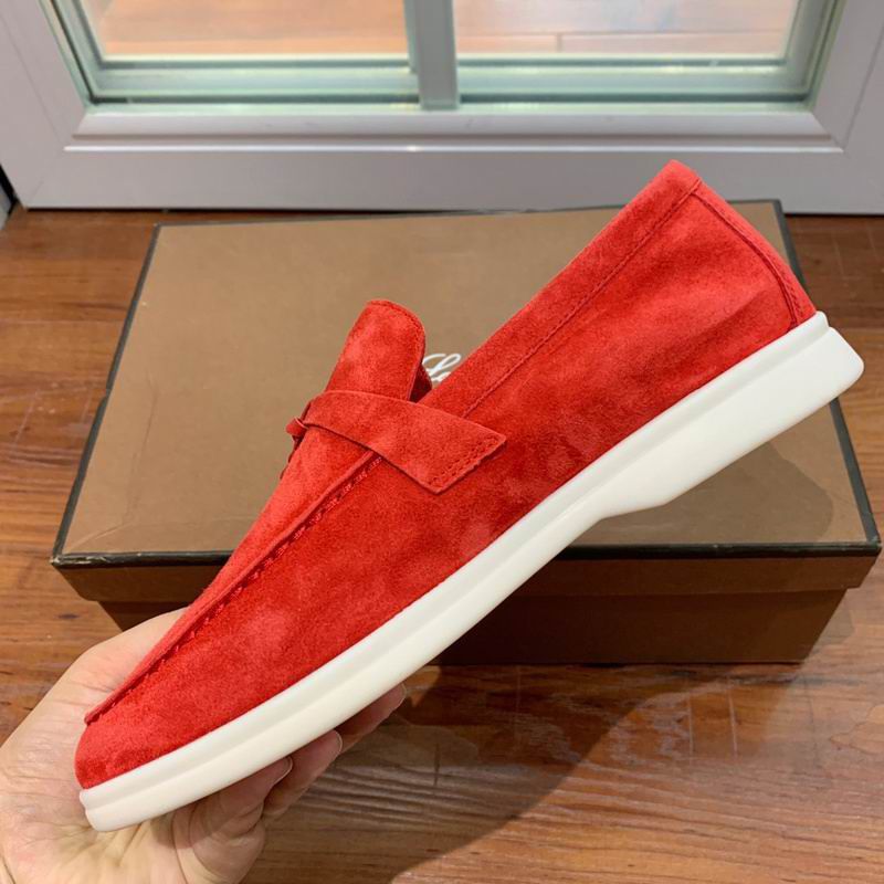 Loro Piana Red Suede Loafers