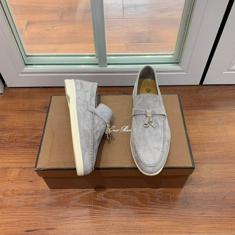 Loro Piana Gray Suede Loafers