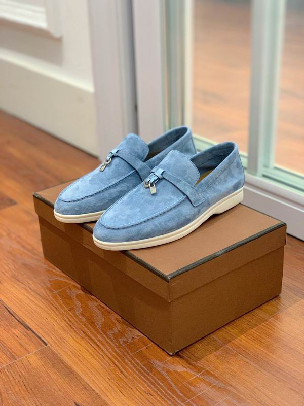 Loro Piana Light Blue Suede Loafers