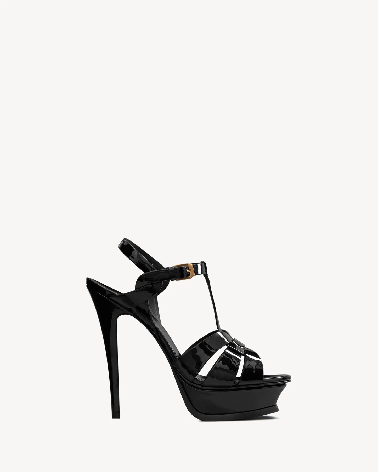 Tribute Platform Sandals in Patent Leather