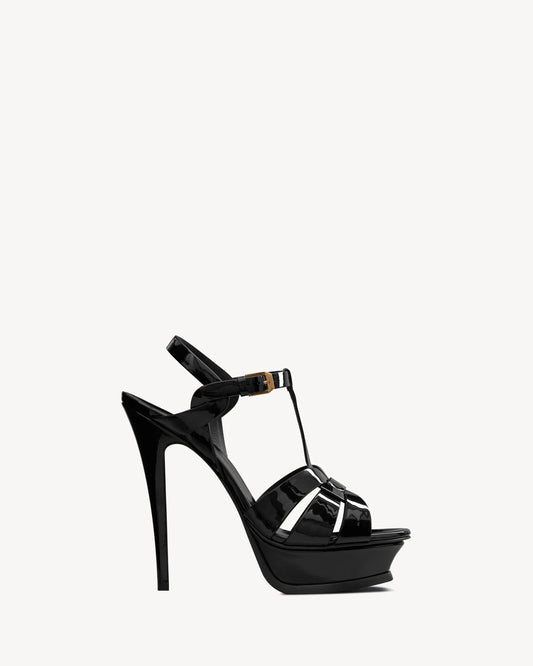 Tribute Platform Sandals in Patent Leather