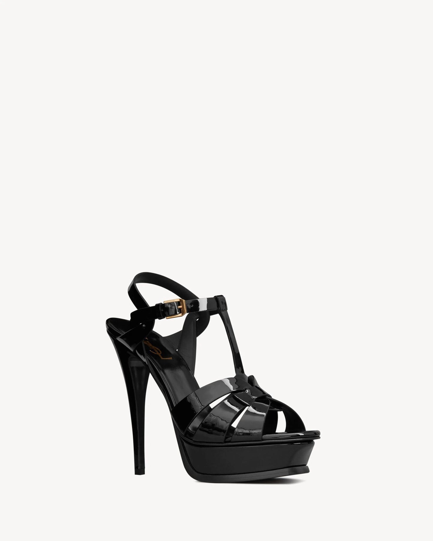 Tribute Platform Sandals in Patent Leather