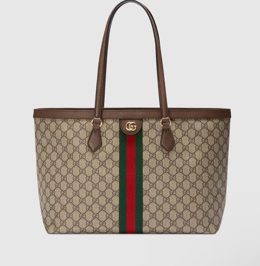 Gucci Ophidia large tote bag- beige and dark brown