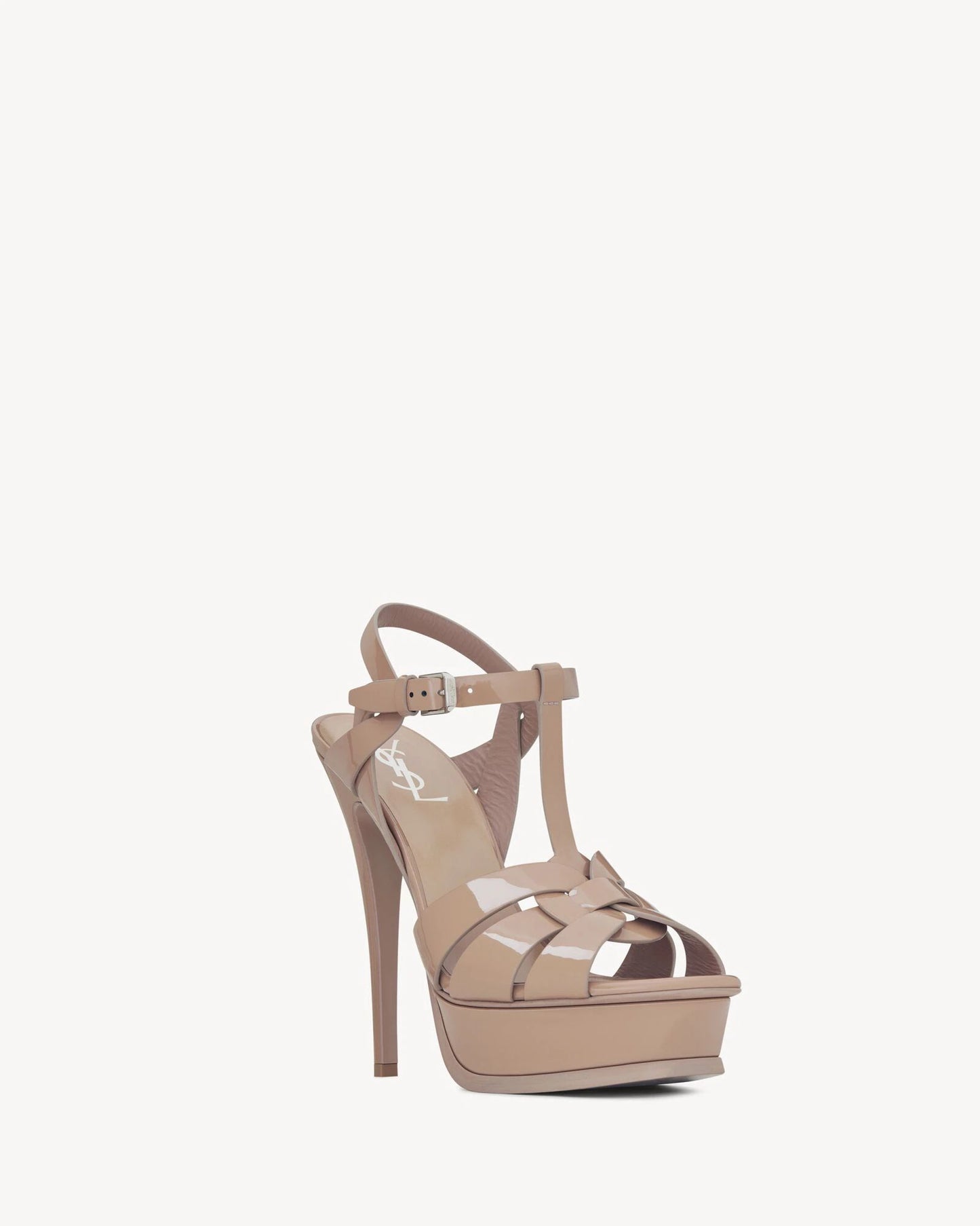 Tribute Platform Sandals in Patent Leather